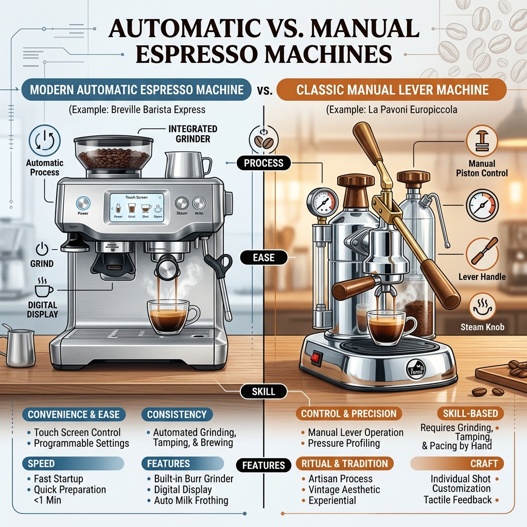 Automatic vs Manual Espresso Machine Comparison