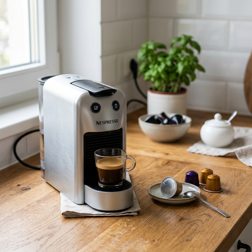 Nespresso Essenza Mini Coffee Machine (Silver) | One-Touch Brewing | 40ml Espresso & 110ml Lungo |Compact Coffee Machine for Home | 2‑Year Warranty | Authorized Distributor