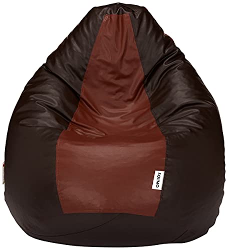 Amazon Brand Solimo XXXL Faux Leather Bean Bag (Brown and Tan)