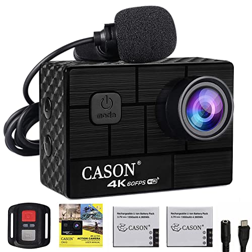 Cason CN10 Professional 24MP 4K Touch Screen Waterproof Action Camera For Vlogging(Black)