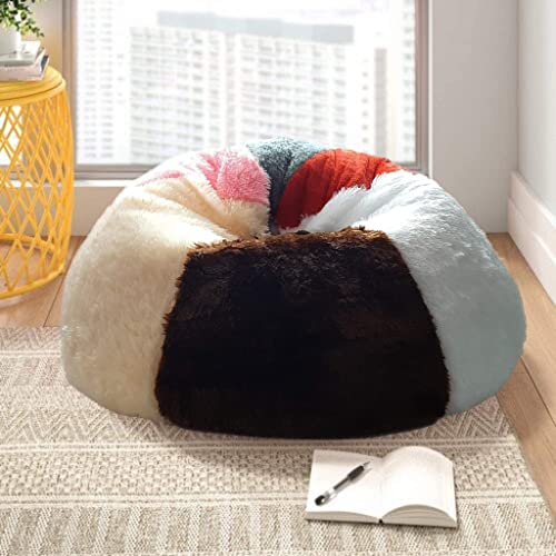 Mollismoons classic fur bean bag sofa without Beans (3XL Multicolor) for Living room & bedroom