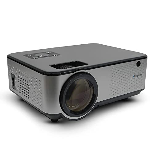 XElectron Android C9 Plus 1080p Native Resolution Full HD 4K Support Projector | 200" (508 cm) Maximum Display | 4200 Lumen (450 ANSI) | 4P+4D Digital Keystone, Screen Mirroring | WiFi, Bluetooth, HDMI, VGA, AV, USB, Audio Out Connectivity C9A (Silver)