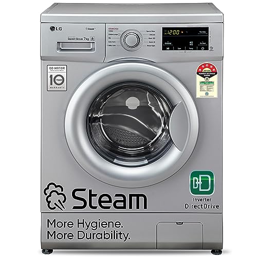 LG 7 Kg 5 Star Inverter Touch Control Fully Automatic Front Load Washing Machine with Heater( Silver)