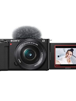 Sony Alpha ZV-E10L 24.2 Mega Pixel Interchangeable-Lens Mirrorless vlog Optical zoom Camera with 16-50mm Lens,for Creators(APS-C Sensor,Advanced Autofocus,Clear Audio,4K Movie Recording)-Black,Compact