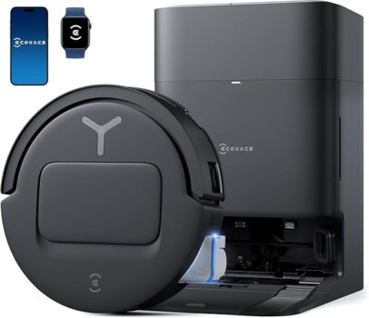 ECOVACS DEEBOT T80 Omni 2 in 1 Robot Vacuum Cleaner & Mop, 2025 New Launch, 18000 Pa, 6400 mAh Battery, OZMO Roller Real-Time Mop Washing, Self-Emptying, Hot Air Drying, AI ReMop 2.0, ZeroTangle 3.0