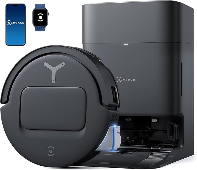 ECOVACS DEEBOT T80 Omni 2 in 1 Robot Vacuum Cleaner & Mop, 2025 New Launch, 18000 Pa, 6400 mAh Battery, OZMO Roller Real-Time Mop Washing, Self-Emptying, Hot Air Drying, AI ReMop 2.0, ZeroTangle 3.0