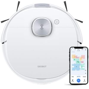 ECOVACS Deebot N10 2-in-1 Robot Vacuum Cleaner,Latest 2023 Launch,4300 Pa Powerful Suction,5200 Mah Battery,Covers 4000+ Sq. Ft. in One Charge,Advanced Dtof Technology True Mapping 2.0,White,Robotic
